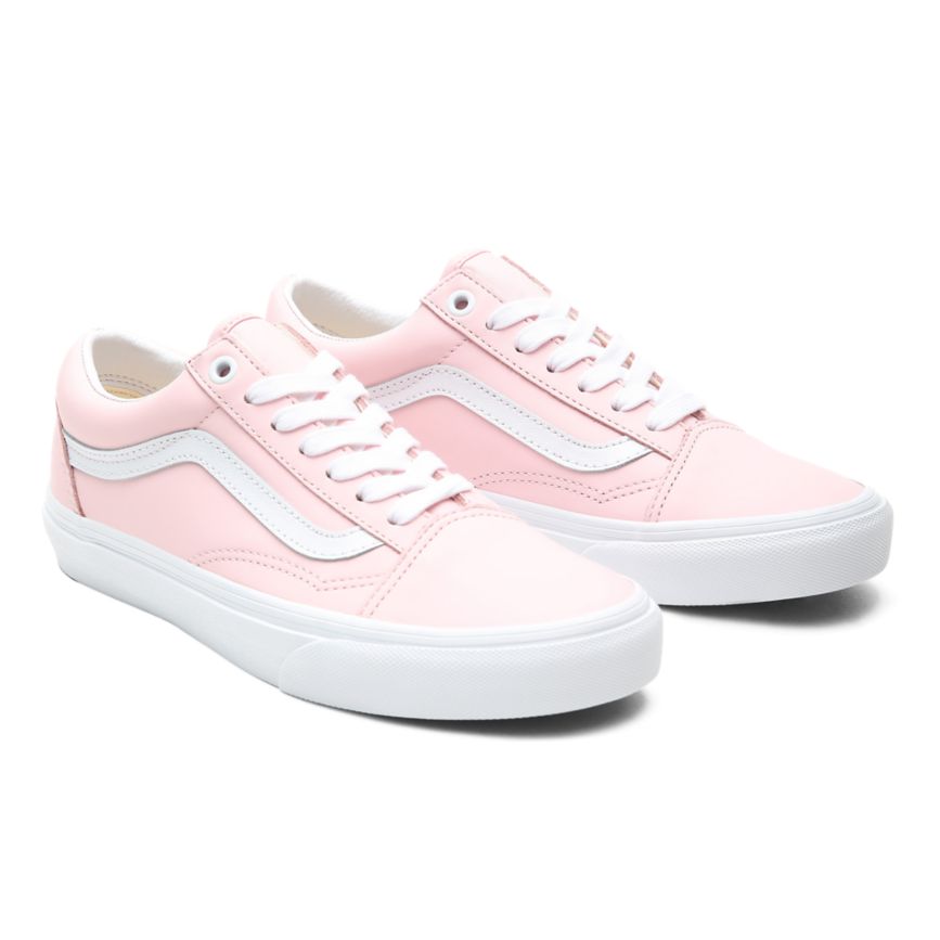 Vans Leather Old Skool Dam Vita - Vans Låga Skor Rea (DHYFG0871)